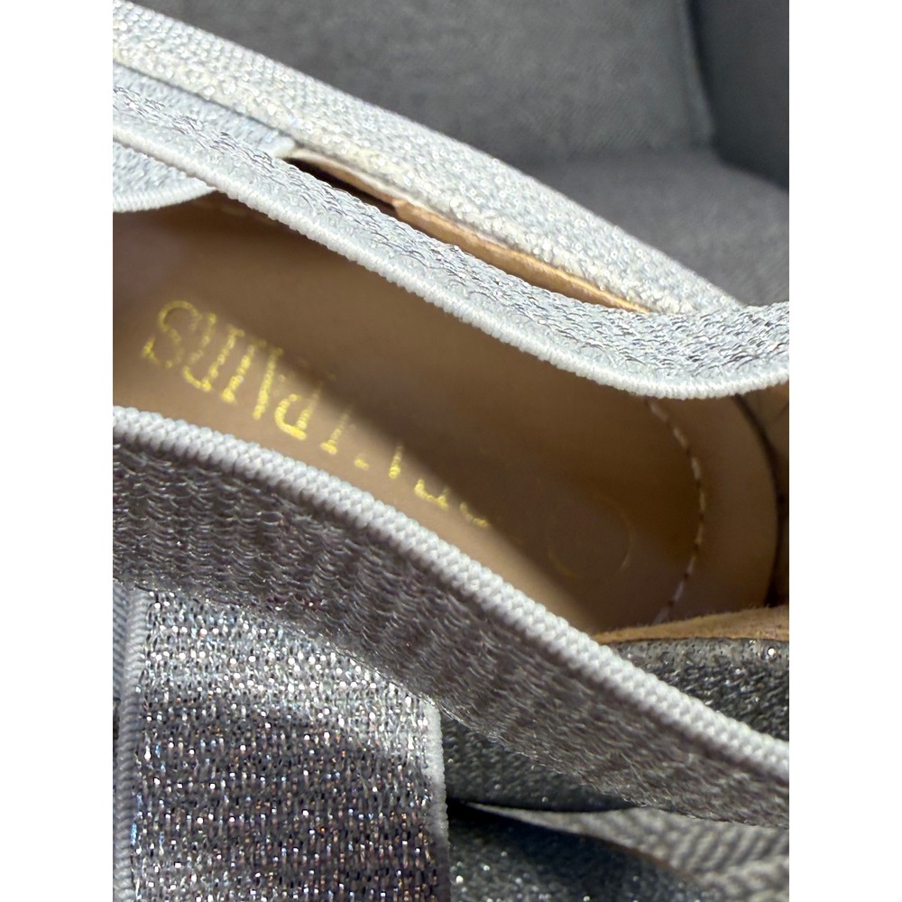 Dream Pairs Womens Silver Glitter Ballet Flats Ankle Strap Size 9 - Picture 8 of 10